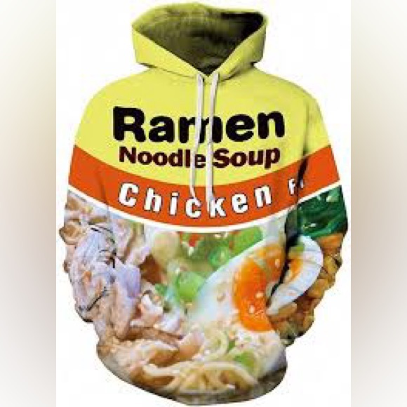 Pizoff Chicken Ramen Soup All Over Print Hoodie Size Small Unisex - Picture 1 of 5